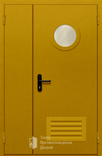 Фото двери «Полуторная с вентиляцией и стеклом №45» в Можайску