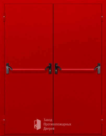Фото двери «Двупольная глухая с антипаникой (красная)» в Можайску
