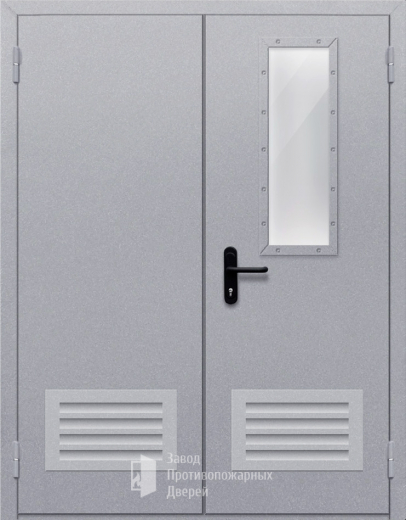 Фото двери «Двупольная со стеклом и решеткой» в Можайску