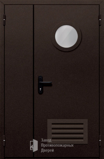 Фото двери «Полуторная с вентиляцией и стеклом №410» в Можайску