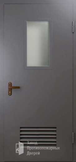 Фото двери «Техническая дверь №5 со стеклом и решеткой» в Можайску