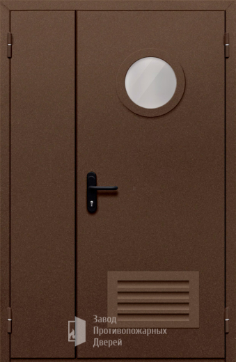 Фото двери «Полуторная с вентиляцией и стеклом №48» в Можайску