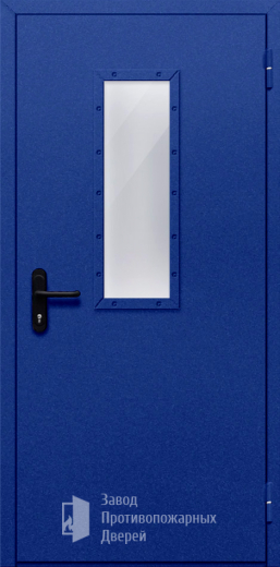 Фото двери «Однопольная со стеклом (синяя)» в Можайску