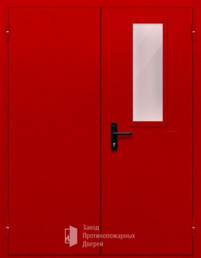 Фото двери «Двупольная со стеклом (красная)» в Можайску