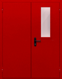 Фото двери «Двупольная со стеклом (красная)» в Можайску