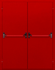 Фото двери «Двупольная глухая с антипаникой (красная)» в Можайску