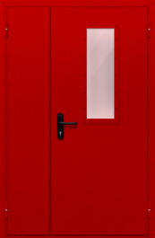Фото двери «Полуторная со стеклом (красная)» в Можайску