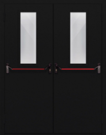 Фото двери «Двупольная со стеклом и антипаникой №64» в Можайску