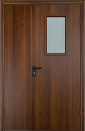 Фото двери «Полуторная МДФ со стеклом EI-30» в Можайску