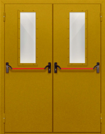 Фото двери «Двупольная со стеклом и антипаникой №65» в Можайску
